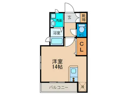メゾン花水木(ワンルーム/1階)の間取り写真