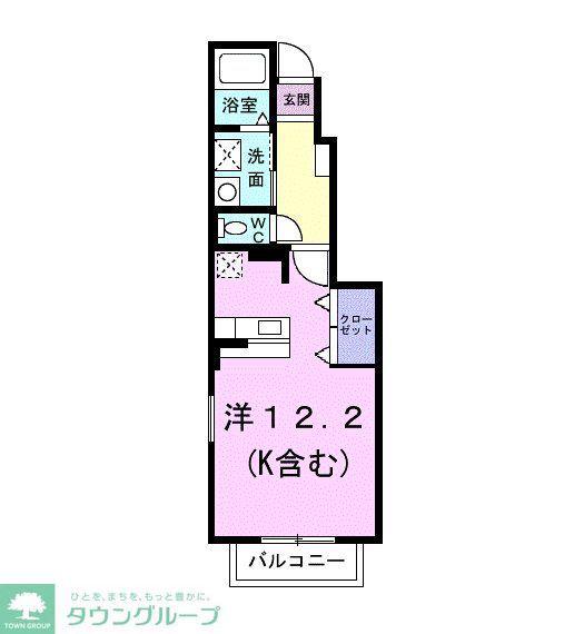 アイリス(ワンルーム/1階)の間取り写真