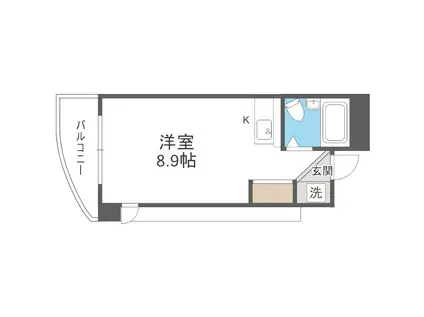 ソシエ山鼻(1DK/7階)の間取り写真