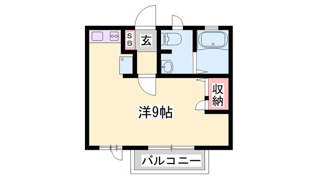 サンテラス光大寺(ワンルーム/1階)の間取り写真