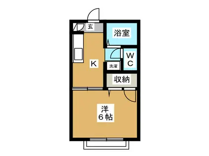 グリーンハイツ(1K/1階)の間取り写真