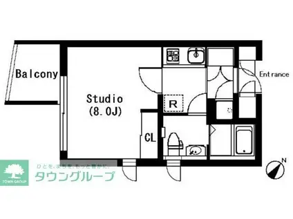 ラティエラ武蔵小山(1K/5階)の間取り写真