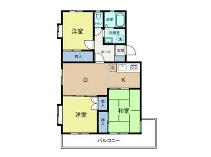 ハイツシャルマンI(3DK/3階)の間取り写真