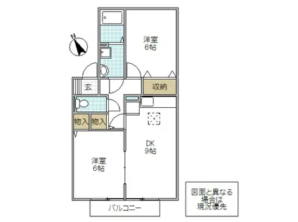 メゾングレースA(2DK/1階)の間取り写真
