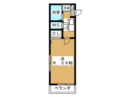 クレール南烏山(1K/1階)の間取り写真
