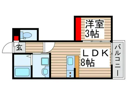 GRANDE FORET(1LDK/2階)の間取り写真