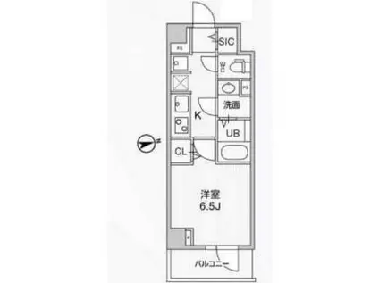 アリビス中野(1K/2階)の間取り写真