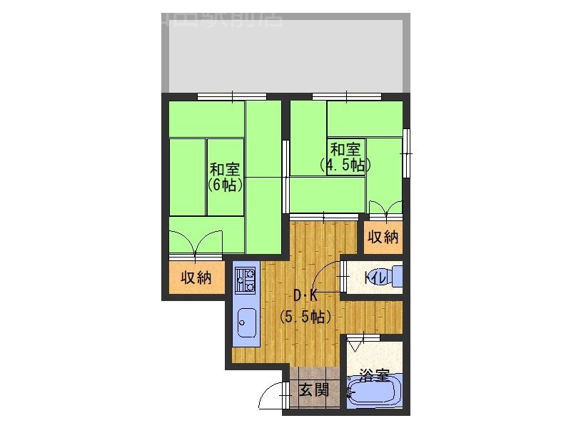 マンション大隅(2DK/4階)の間取り写真