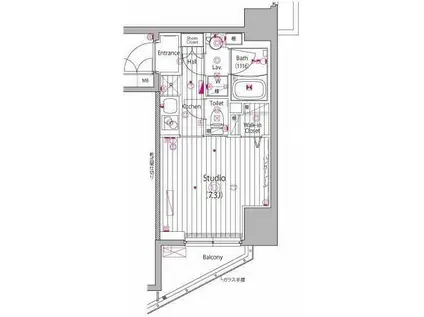 ガーラ・ステーション横濱関内(1K/7階)の間取り写真