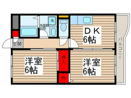メゾンフラワーヒル(2DK/2階)の間取り写真