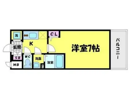 エスリード京橋ウエスト(1K/3階)の間取り写真