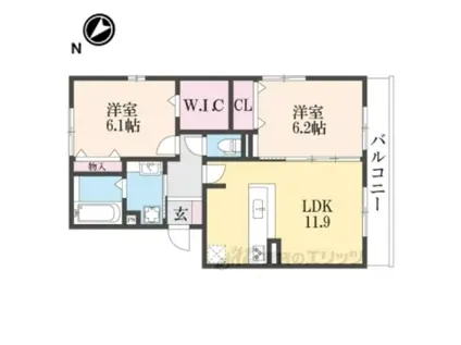 AVANT RIVIERE(2LDK/1階)の間取り写真