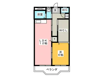 グラッツ アモーレ大垣(1LDK/4階)の間取り写真