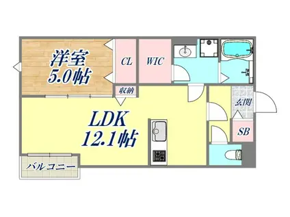 サンフラワー(1LDK/1階)の間取り写真