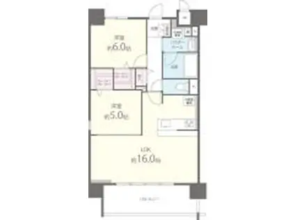 WELINA江坂(2LDK/5階)の間取り写真