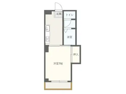 ITO人宿町ビル(1DK/4階)の間取り写真