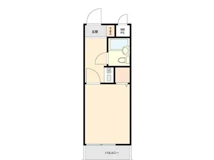 ライオンズマンション田奈(1K/2階)の間取り写真