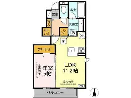 メゾン春陽(1LDK/1階)の間取り写真