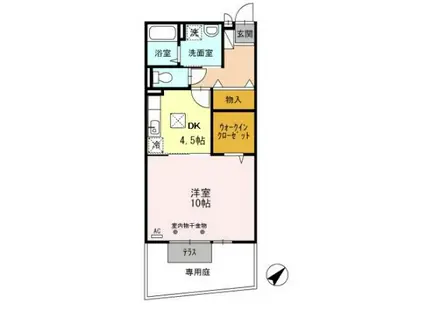 バーディーコート A棟(1DK/1階)の間取り写真