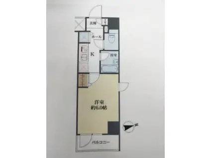 ガーラ・ステーション新宿牛込柳町(1K/6階)の間取り写真