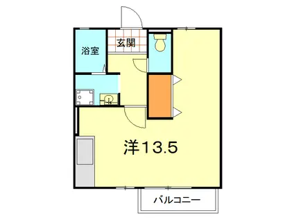 ピアニーフィールドA(ワンルーム/1階)の間取り写真