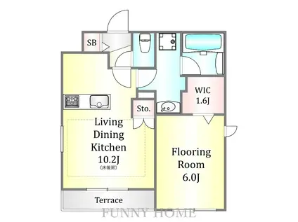 下馬5丁目メゾン(1LDK/1階)の間取り写真