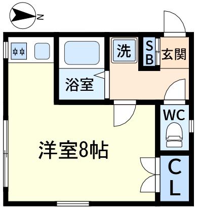 ハイツ中関(ワンルーム/3階)の間取り写真