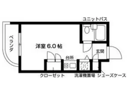 レスポワール世田谷上北沢I(ワンルーム/2階)の間取り写真
