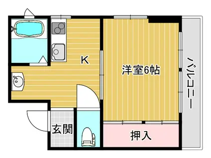 田中ハイツ(1K/2階)の間取り写真