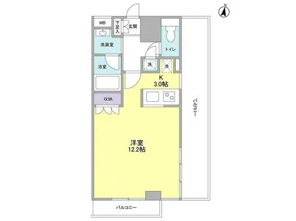 プレディアスタイル池上南(1K/8階)の間取り写真