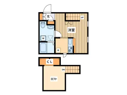 プリマ アート海老名(1K/2階)の間取り写真