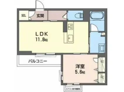 メゾン ド ラフィネ(1LDK/3階)の間取り写真
