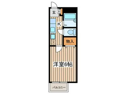 エコー向ヶ丘(1K/1階)の間取り写真