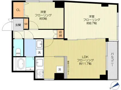 YOKE・V(2LDK/5階)の間取り写真