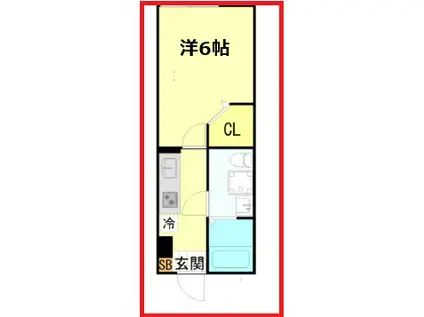 シーエフジオーレ西小岩5丁目(1K/1階)の間取り写真