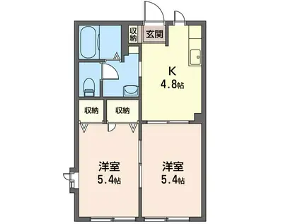 グランメール壱番館(2DK/1階)の間取り写真