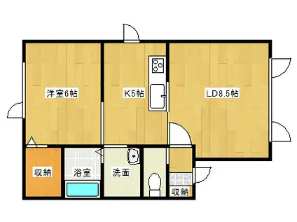 CONTENTO(1LDK/1階)の間取り写真
