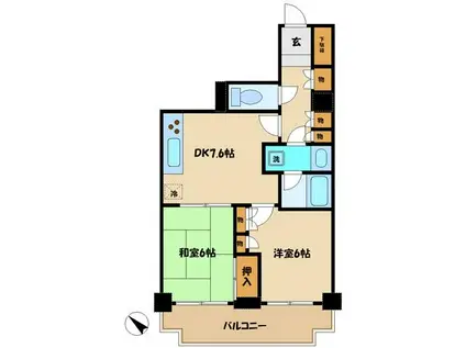 相武台パーク・ホームズ(2DK/8階)の間取り写真