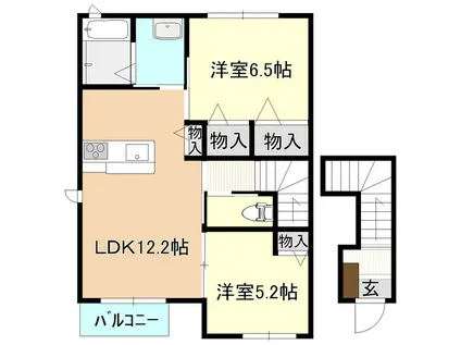 サンリーフ陽光台(2LDK/2階)の間取り写真