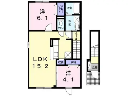 SIDE2(2LDK/2階)の間取り写真