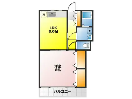 アルカディアII(1LDK/1階)の間取り写真