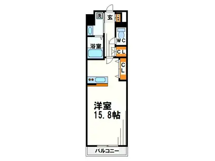 S-PION SENGAWAエスピオンセンガワ(1K/2階)の間取り写真