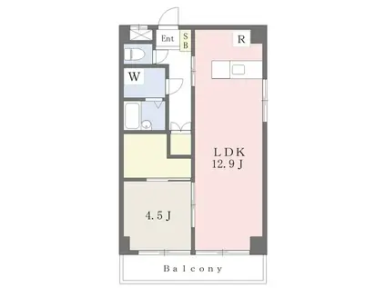 レジデンス201(1LDK/2階)の間取り写真