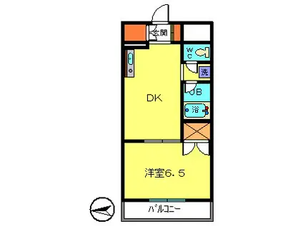 第2コースタルビル(1DK/4階)の間取り写真