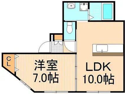 メゾン竜田(1LDK/2階)の間取り写真
