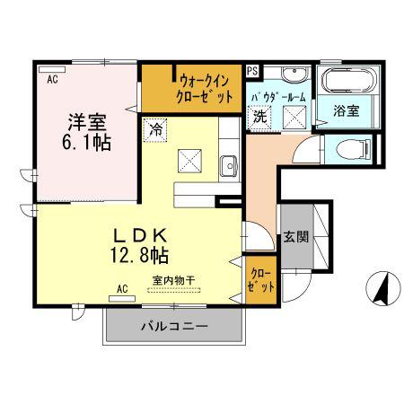 サニーハウスK(1LDK/1階)の間取り写真