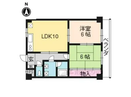 ノアコート森田(2LDK/2階)の間取り写真