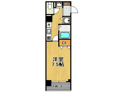 スワンズシティ大阪ウエスト(1K/5階)の間取り写真