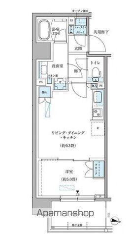 パークアクシス新大橋(1LDK/6階)の間取り写真