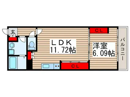 コート浦和仲町(1LDK/1階)の間取り写真